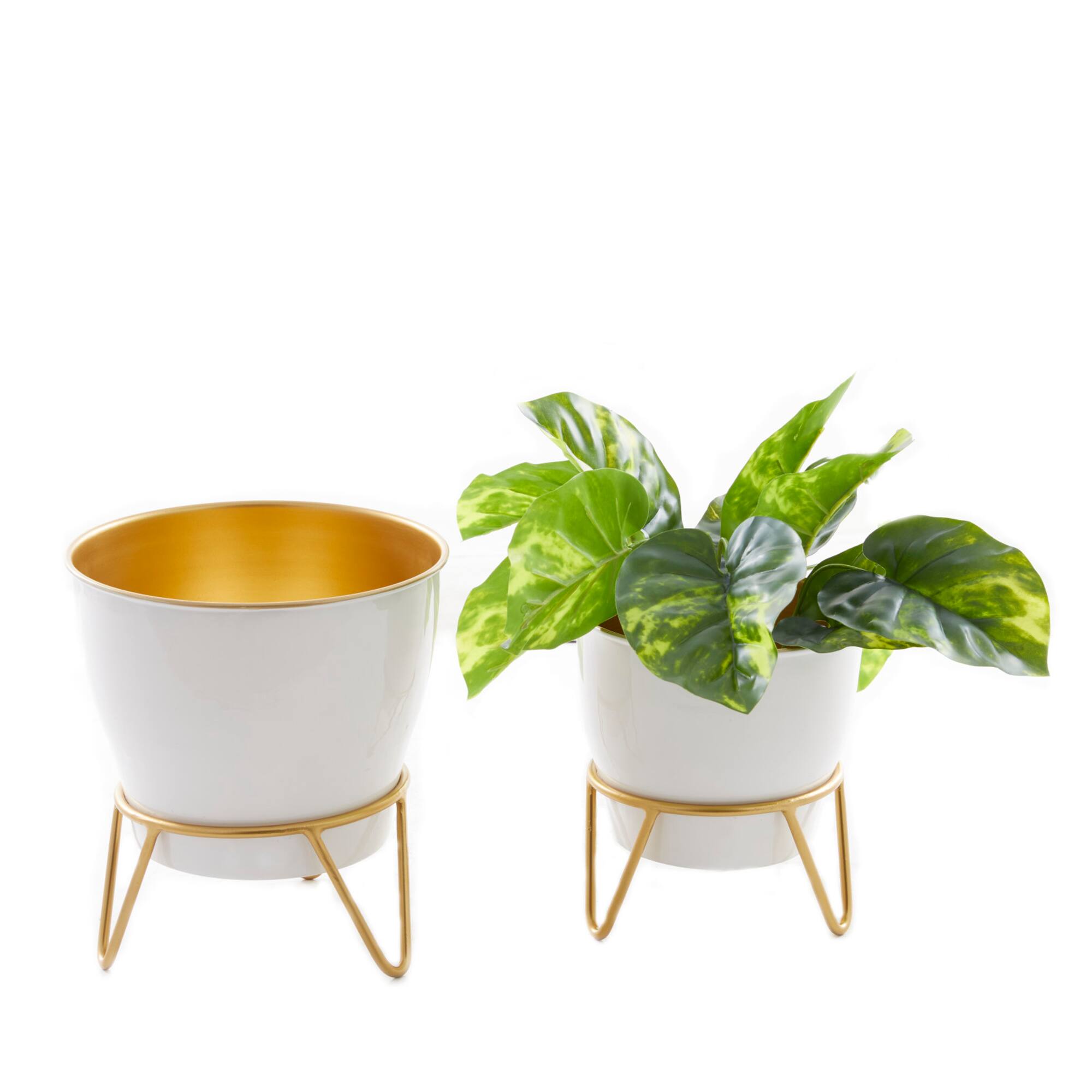 Set of 2 Iron Modern Planter